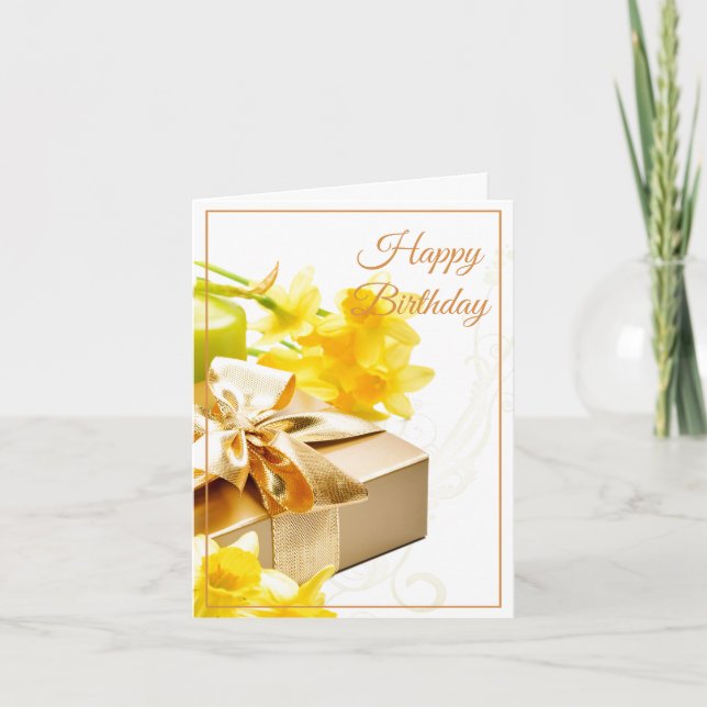 Cartão de Aniversário-Daffodils (Frente)