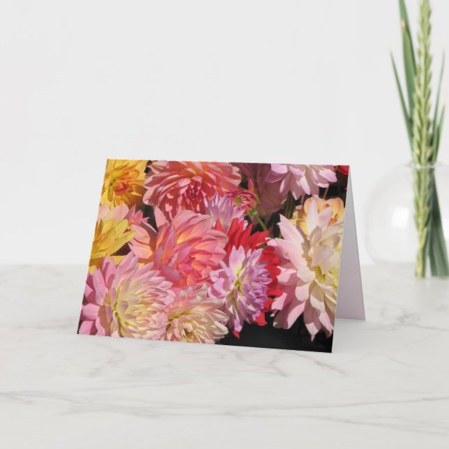Cartão de Aniversário Dahlia Flowers (Frente)