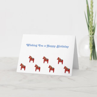 Cartão de Aniversário Dala Horse