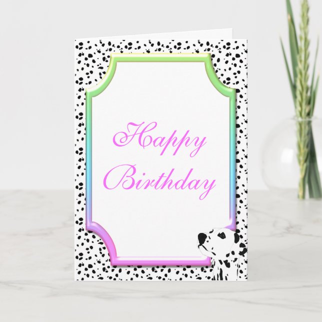 Cartão de aniversário Dalmatian (Frente)