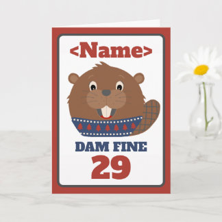 Cartão de aniversário 'DAM FINE 29' personalizável