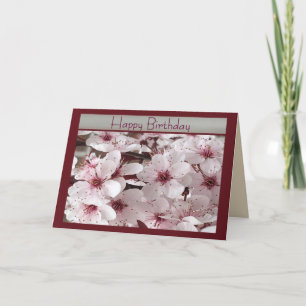 Cartão de Aniversário das Flores de primavera para