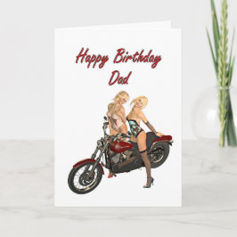 Cartão de aniversário das meninas do motociclista