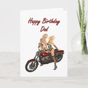 Cartão de aniversário das meninas do motociclista