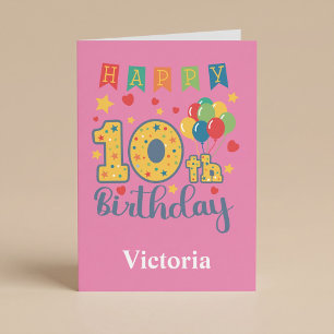 Cartão de Aniversário de 10 anos Feliz