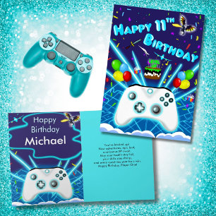 Cartão de Aniversário de 11 Anos Epic Gamer Feliz 