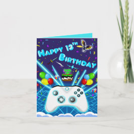 Cartão de Aniversário de 13 Anos Feliz para Gamer 