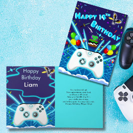 Cartão de Aniversário de 14 Anos Epic Gamer Happy 