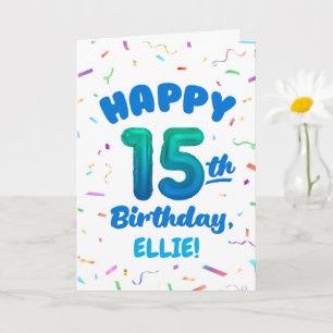 Cartão de Aniversário de 15 anos com Nome Personal