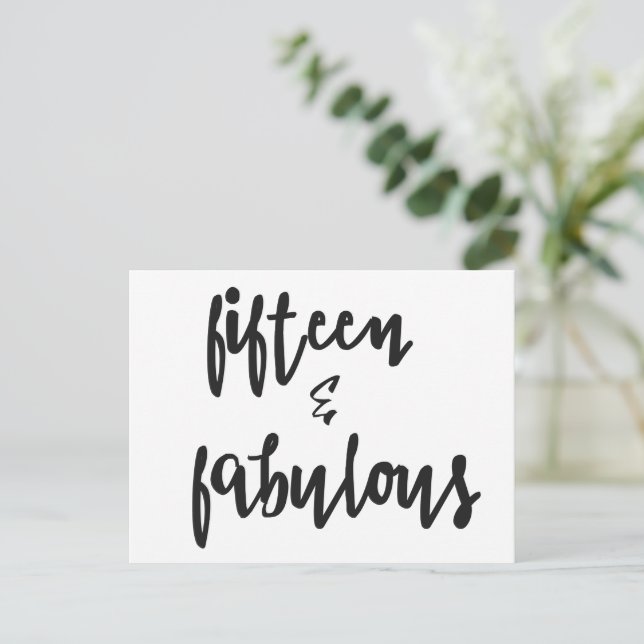 Cartão de Aniversário de 15 Anos Quinceanera & Fab (Em pé/Frente)