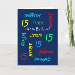 Cartão de Aniversário de 15 Personalizado Qualqu