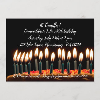 cartão de aniversário de 16 velas