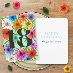 Cartão de Aniversário de 18 Anos Personalizado Flo