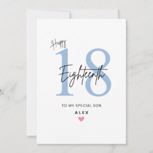 Cartão de Aniversário de 18 Anos Simples Personali