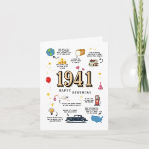 Cartão de Aniversário de 1941 Para o Papai ou a Ma