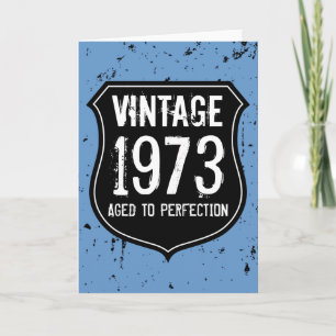 Cartão de aniversário de 1973 Envelhecido à perfei