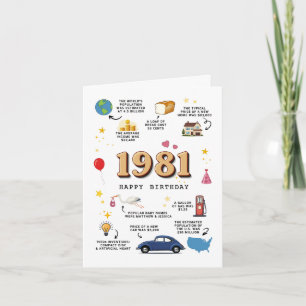 Cartão de aniversário de 1981 para marido e mulher