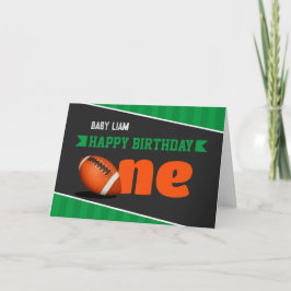 Cartão de Aniversário de 1 Ano com Tema de Futebol