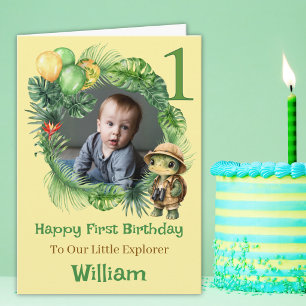 Cartão de Aniversário de 1 Ano Little Explorer com