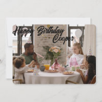 Cartão de aniversário de 1 imagem personalizável