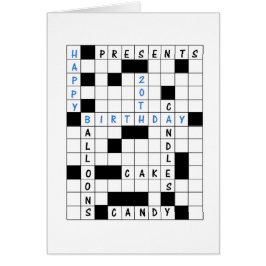 Cartão de Aniversário de 20, Crossword Quebra-cabe