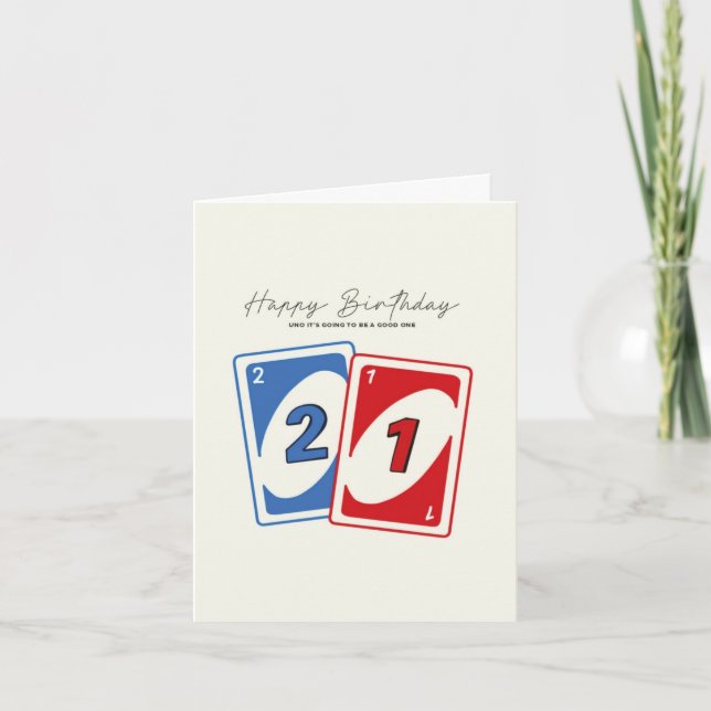 Cartão de Aniversário de 21 anos (Frente)
