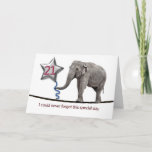 Cartão de aniversário de 21 anos com o elefante de<br><div class="desc">Um elefante equilibrou em um tightrope que leva um balão do aniversário.</div>