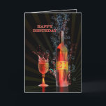 Cartão de aniversário de 21 anos de vinho<br><div class="desc">Jogar vinho e bolhas faz com que este cartão de aniversário seja especial e atraente</div>