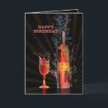 Cartão de aniversário de 21 anos de vinho<br><div class="desc">Jogar vinho e bolhas faz com que este cartão de aniversário seja especial e atraente</div>