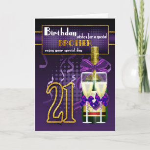 Cartão de aniversário de 21 anos para o irmão,