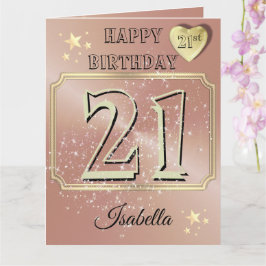 Cartão de Aniversário de 21 Anos Personalizado em 