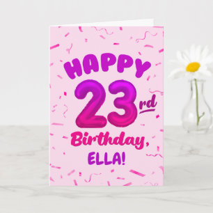 Cartão de Aniversário de 23 anos com Nome Personal