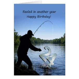 Cartão de Aniversário de 24 Anos para Pescador