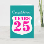 Cartão de aniversário de 25 Wedding<br><div class="desc">Cartão de comemoração do 25 Wedding. Enviar como cartão de saudação ou convites de festas de crio. 25 anos de casamento.</div>