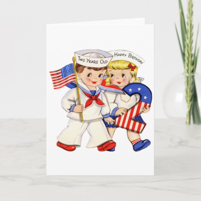 Cartão de aniversário de 2 anos (Frente)