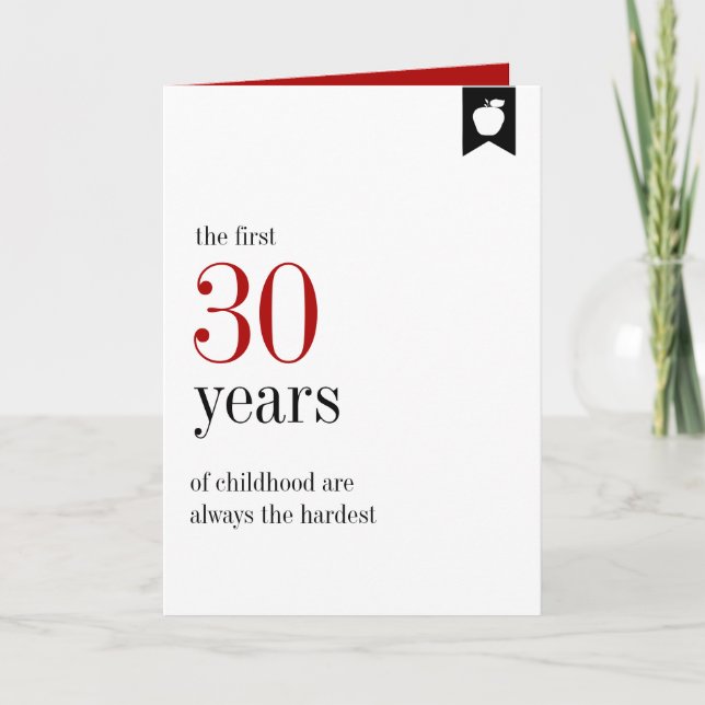 Cartão de aniversário de 30 anos de aniversário do (Frente)