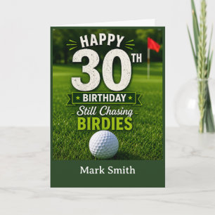 Cartão de Aniversário de 30 anos de Golfe para Gol