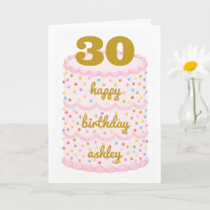Cartão de Aniversário de 30 anos Personalizado, No