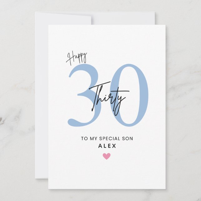 Cartão de Aniversário de 30 Anos Personalizado Sim (Frente)
