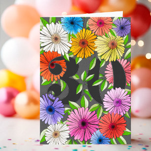 Cartão de Aniversário de 30 Anos Pessoalizado Flor