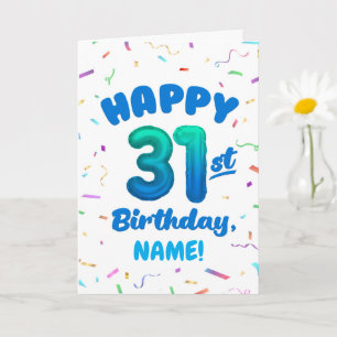 Cartão de Aniversário de 31 anos com Nome Personal