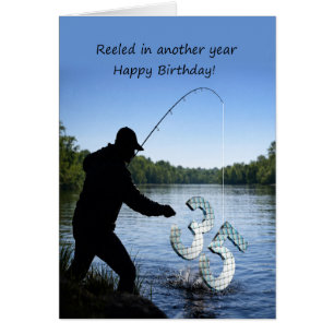 Cartão de Aniversário de 35 anos para Pescador