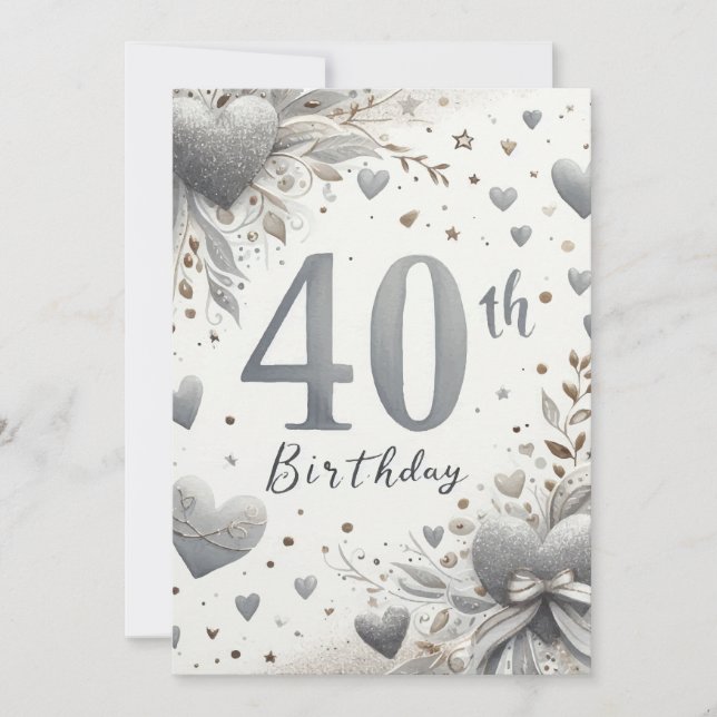 Cartão de Aniversário de 40 anos (Frente)