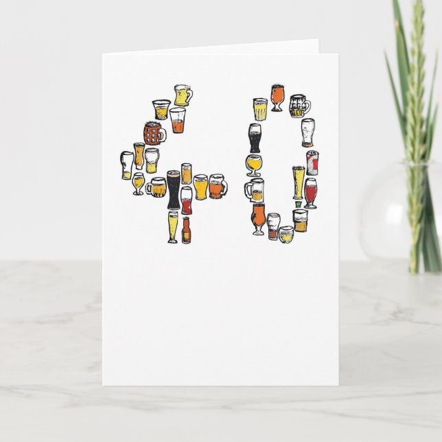 Cartão de aniversário de 40 anos, cartão da (Frente)