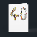 Cartão de aniversário de 40 anos, cartão da<br><div class="desc">Estes cartões são inspirados por meus sonhos do dia. Eu espero alguma deles terno seus amigos e família! Todos os cartões são meu próprio design, na maior parte impressões de minhas ilustrações da mão usando cores e o humor corajosos. A escala é moderna, feita no Reino Unido e criada profissional....</div>