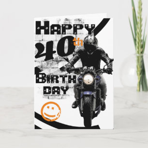 Cartão de 'Aniversário de 40 anos de motocicleta A