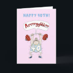 Cartão de aniversário de 40 anos engraçado<br><div class="desc">Bem,  a ideia de girar 40 é desanimaar bonito.  Esta cara está tentando afastar do exercício direto inevitável.</div>