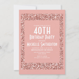 Cartão de Aniversário de 40 Anos Feminino com Bril