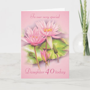 Cartão de aniversário de 40 anos lírio-floral c