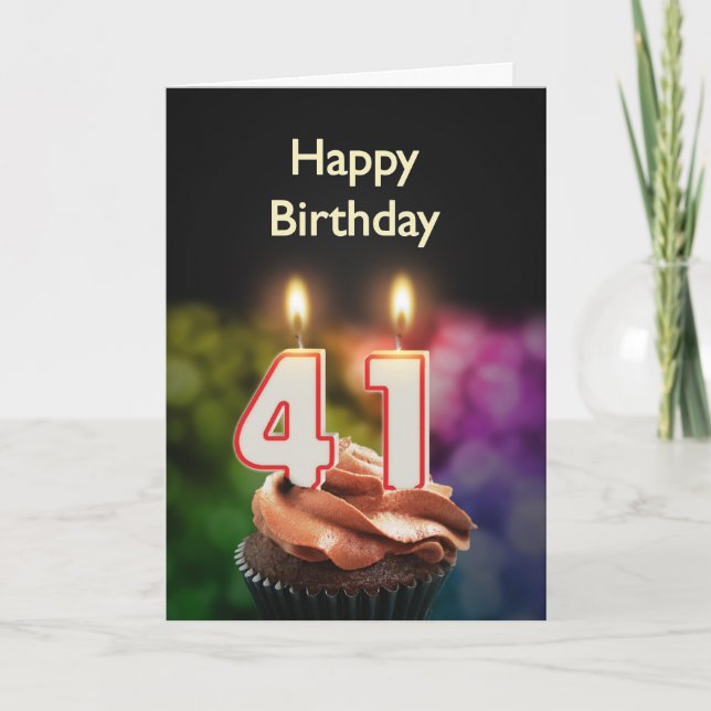 Cartão de aniversário de 41 ruas com velas (Frente)